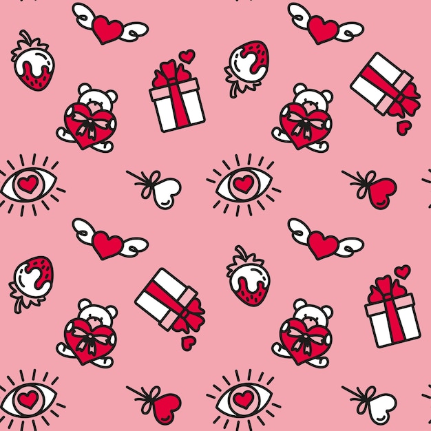 San valentine's day love celebration seamless pattern for fabric wrapping