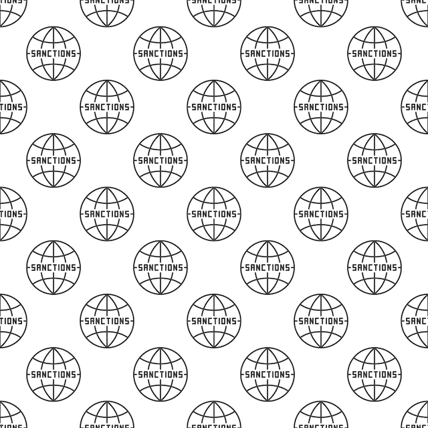Vector sancties minimaal patroon met earth globe teken vector naadloze achtergrond