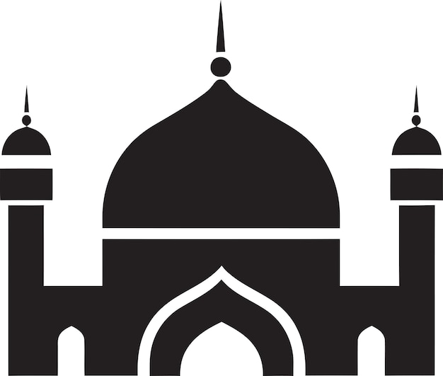 Sanctified Serenity Mosque Icon Vector Divine Dwelling Emblematische Moskee Icon