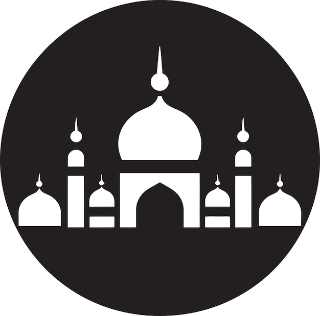 Sanctified Structure Mosque Icon Vector Divine Domain Emblematic Mosque Icon