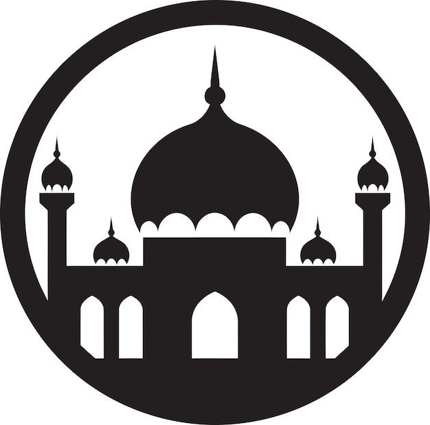 Struttura santificata iconica della moschea vettore dominio divino iconica dell'emblema della moschea
