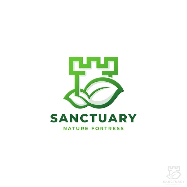 Vector sanctuary - nature fortress logo template