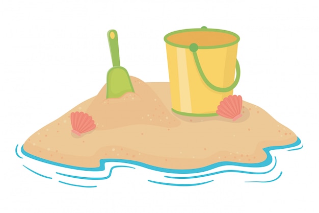 Vector sand bucket of summer and beach
