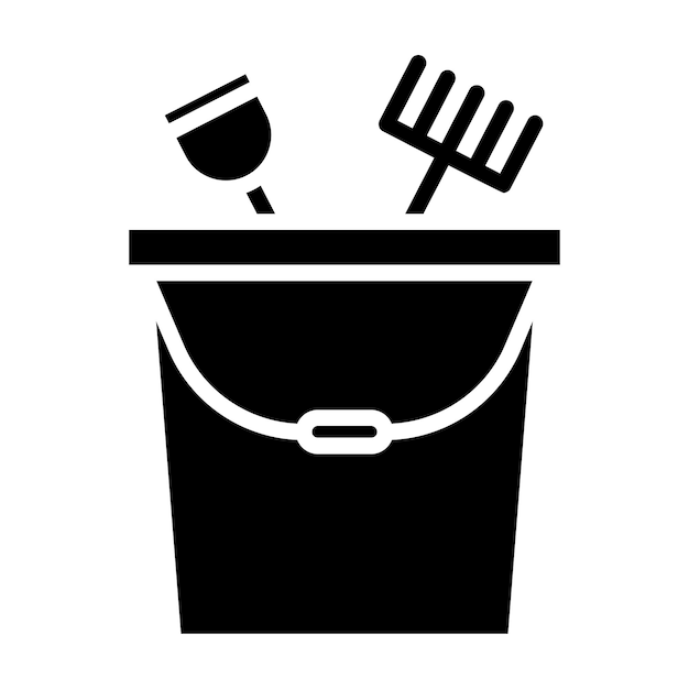 Sand Bucket Vector Illustration Style