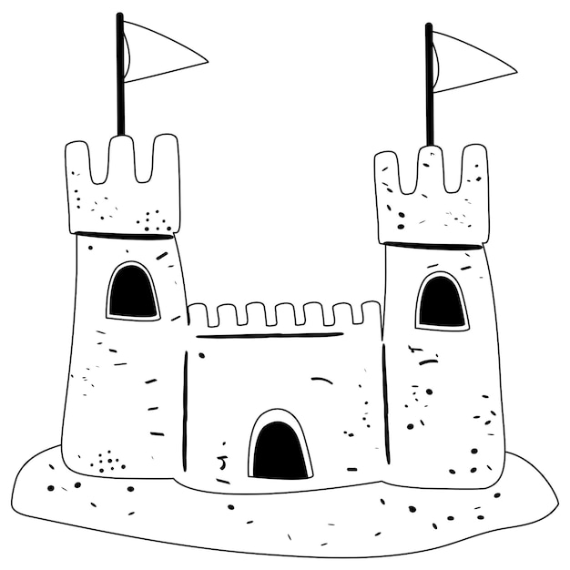 Drawn Castle Printable - Draw A Sand Castle - 450x550 PNG Download - PNGkit