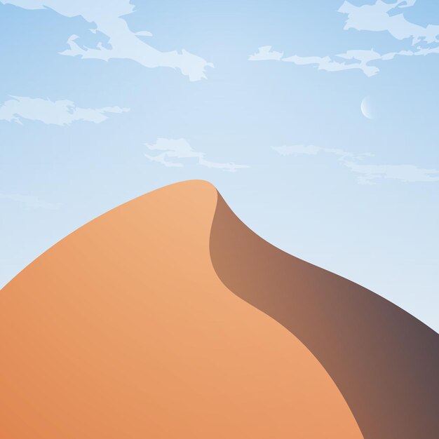 Vettore illustrazione vettoriale monocromatica di dune di sabbia