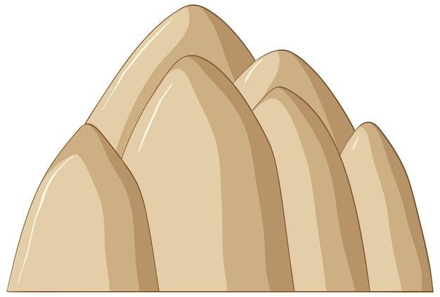 Sand mountain in cartoon style