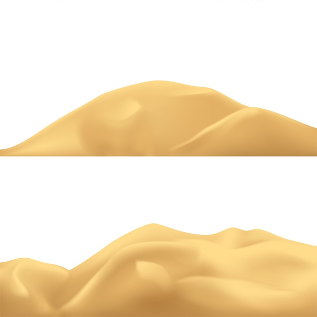 Vector sand mountains set