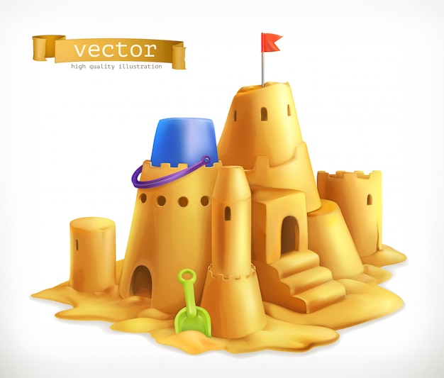 Sand play, sandcastle 3d