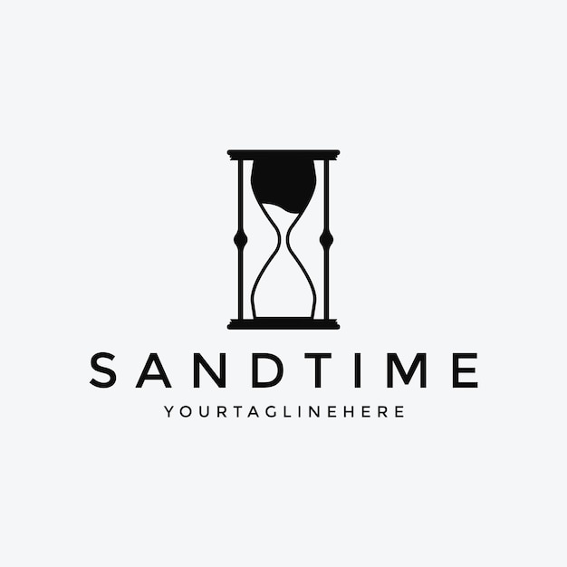 Sand time clock logo design template