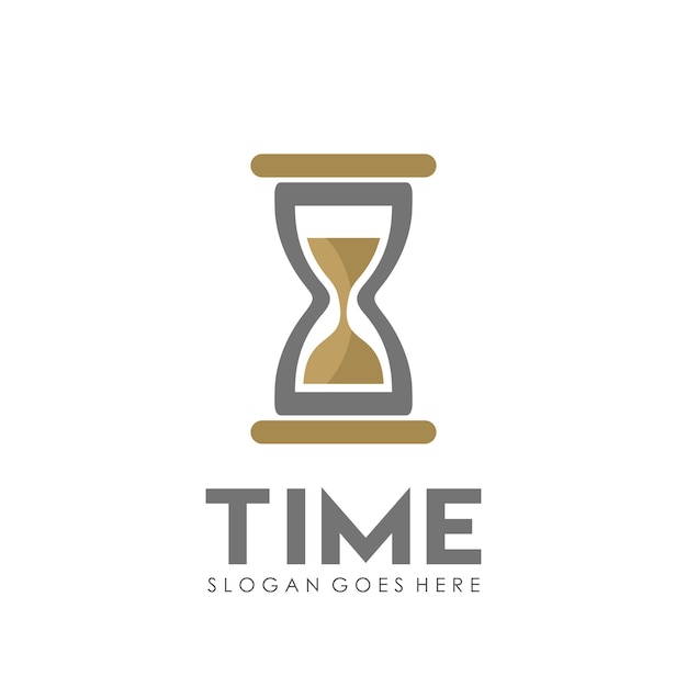 Sand time clock logo design template