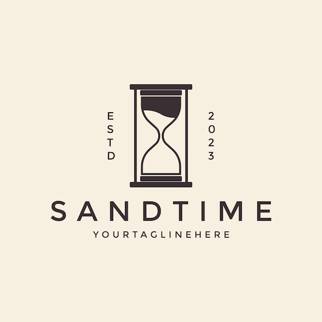 Vector sand time clock logo design vintage style