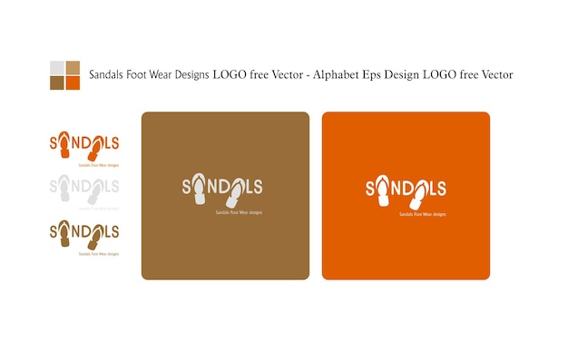 Sandals Foot Wear Designs LOGO free Vector Alphabet Eps Design LOGO free Vector