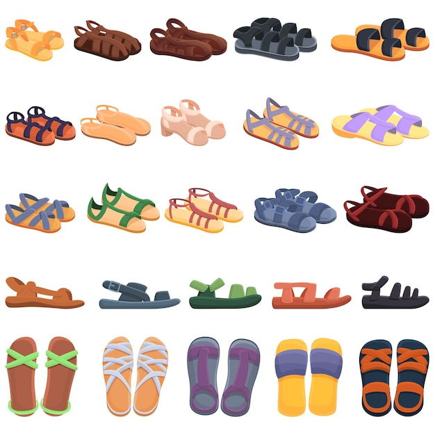 Sandals icons set.  sandals  icons 