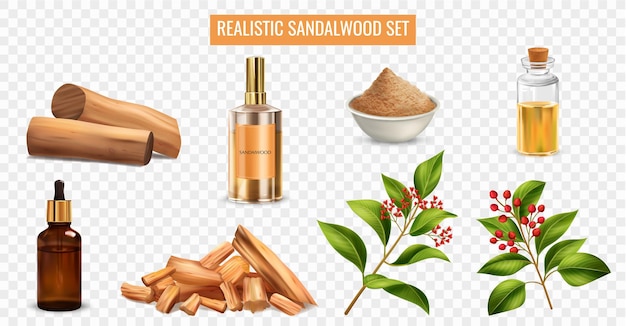 Sandalwood realistic set