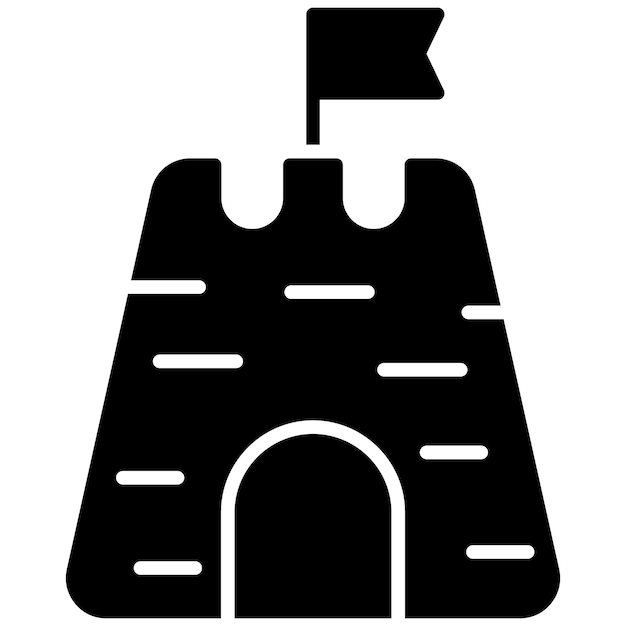 Вектор Икона векторного изображения песчаного замка может быть использована для береговой линии