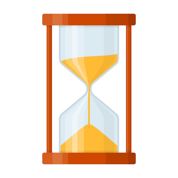 Vector sandglass icon time hourglass in flat style sandclock vector illustartion