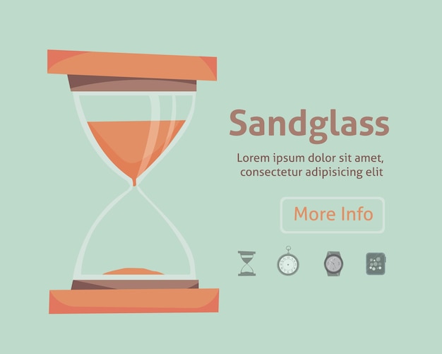 Sandglass vector icon. eps 10. set clock