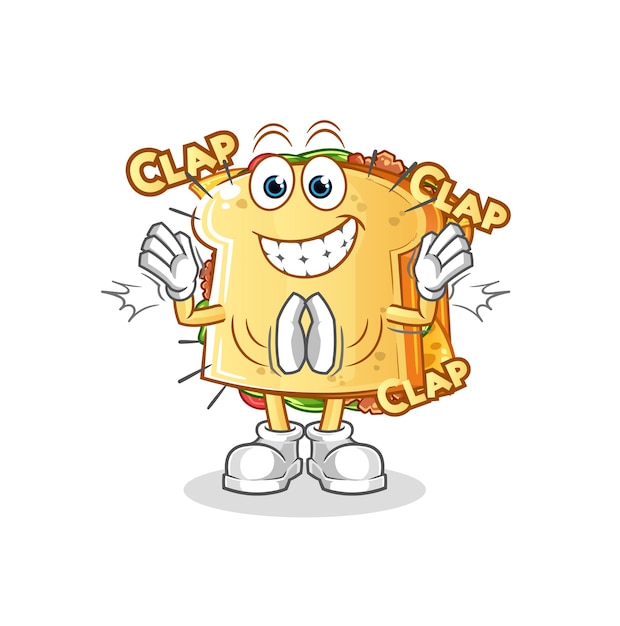 Sandwich applause illustration. character vector