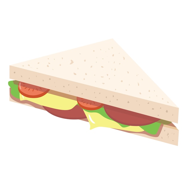 Vector sandwich bread breakfast flat design illustration icon