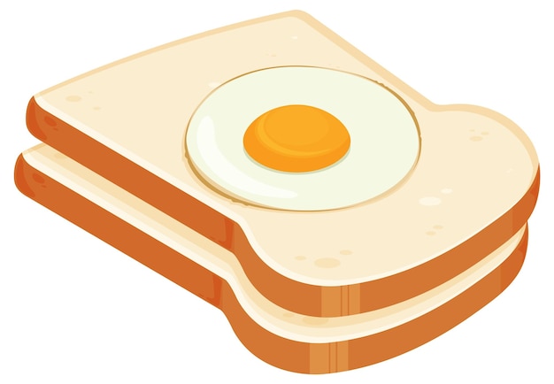 Vector sandwich bread with egg in cartoon style