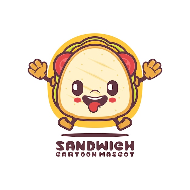 Sandwich cartoon food vector illustration