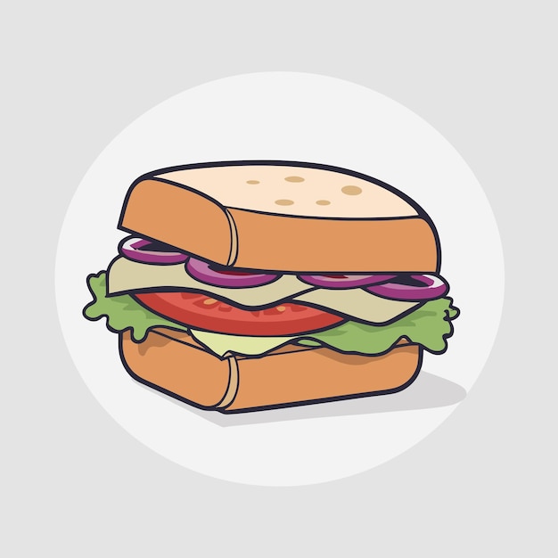 Vector sandwich cartoon illustration vector design