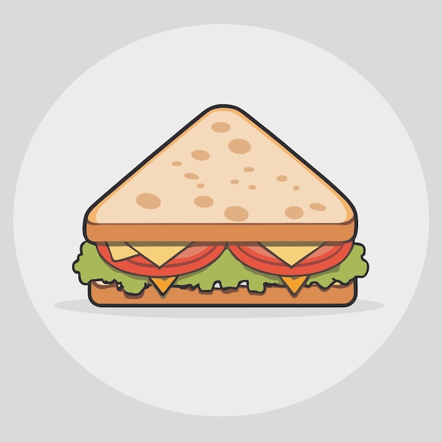 Sandwich cartoon illustration vector design