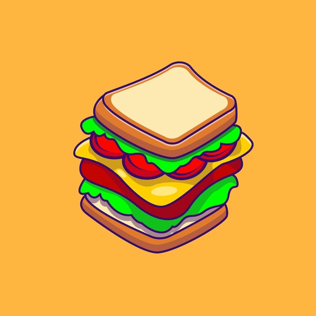 Sandwich cartoon vector illustration