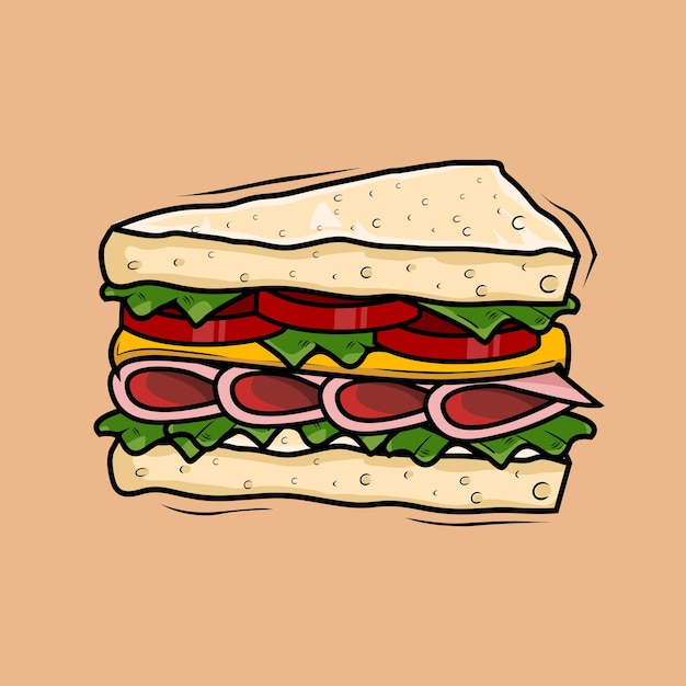 sandwich driehoek illustratie cartoon