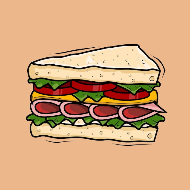 Sandwich driehoek illustratie cartoon