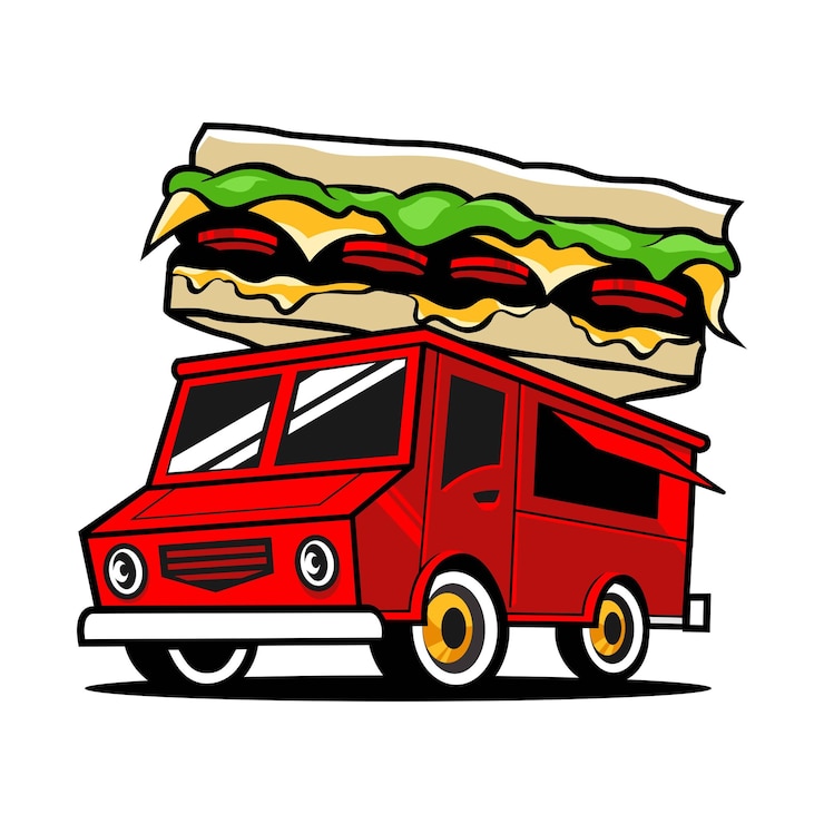 Vector sandwich food truck vector illustratie