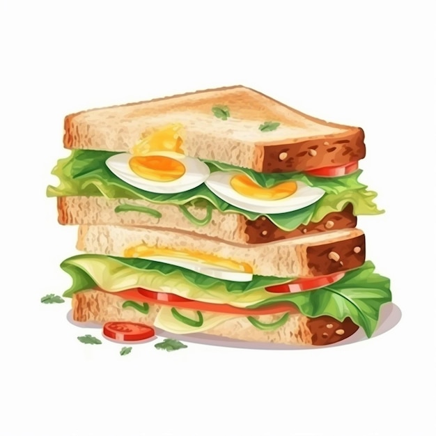 Vector sandwich food vector snack bread illustration lunch meal cheese fast burger isolated res