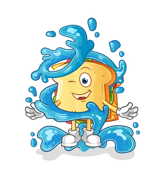 Sandwich fresh with water mascot. cartoon vector