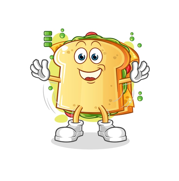 Vector the sandwich full battery character mascot