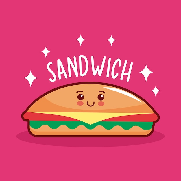 Sandwich kawaii cartoon