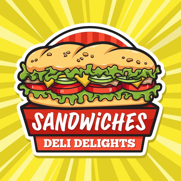 Sandwich logo design for frenchise fast food and restaurant one of the best design