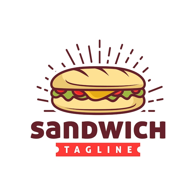 Vettore modello con logo sandwich adatto per il logo di ristoranti e bar