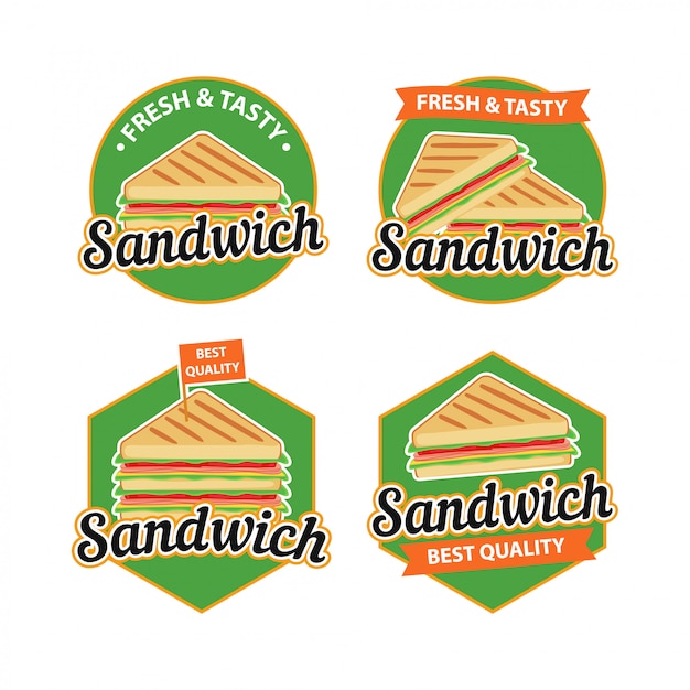 Vector sandwich logo vector with badge design