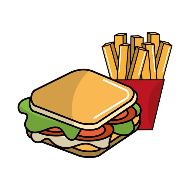 sandwich met frietjes Franse pictogram