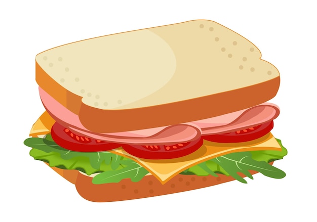 Sandwich met ham vectorbeelden