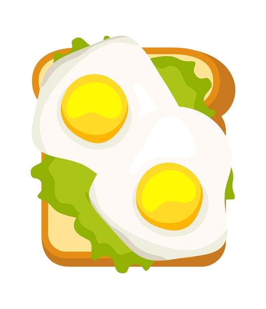 Sandwich met roerei Voedselpictogram Vectorillustratie