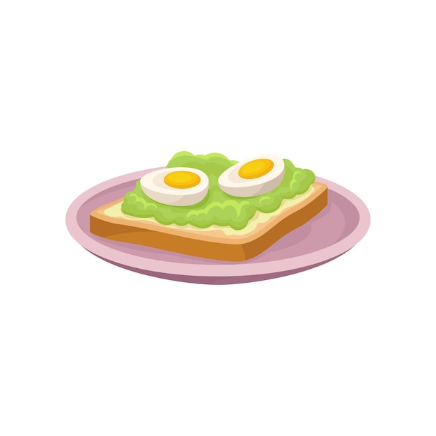 Sandwich met vers ei voedzaam ontbijt voedsel ontwerp element voor menu café restaurant vector illustratie geïsoleerd op een witte achtergrond