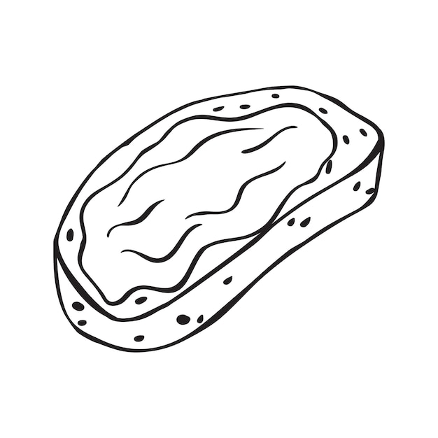 Vector sandwich of boter sandwich of avocado toast volkoren brood