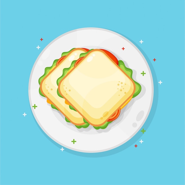 Vector sandwich op een bord