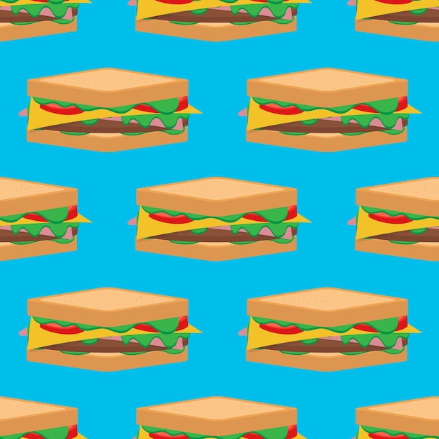 Sandwich Pattern Background. Vector Illustration