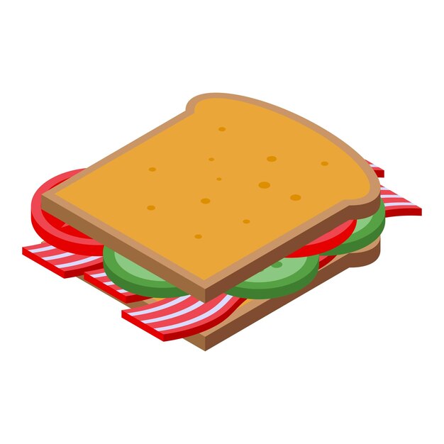 Vector sandwich spek pictogram isometrisch van sandwich spek vector pictogram voor webdesign geïsoleerd op een witte achtergrond