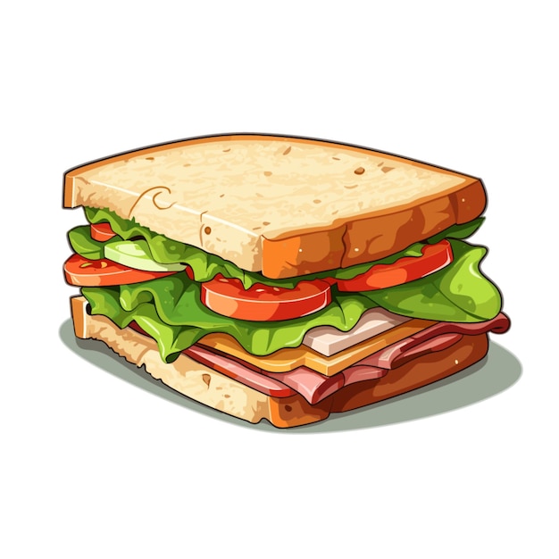 Sandwich vector on white background