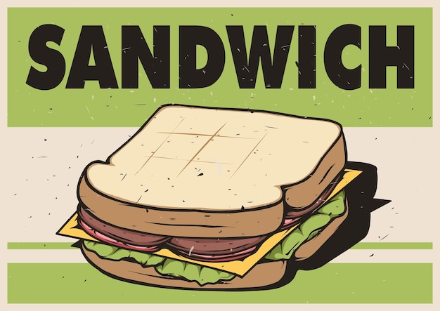 Vector sandwich vintage poster design