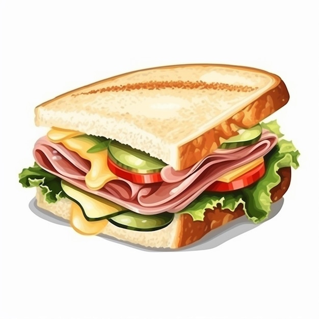 Vector sandwich voedsel vector snack brood illustratie lunch maaltijd kaas snel hamburger geïsoleerde res